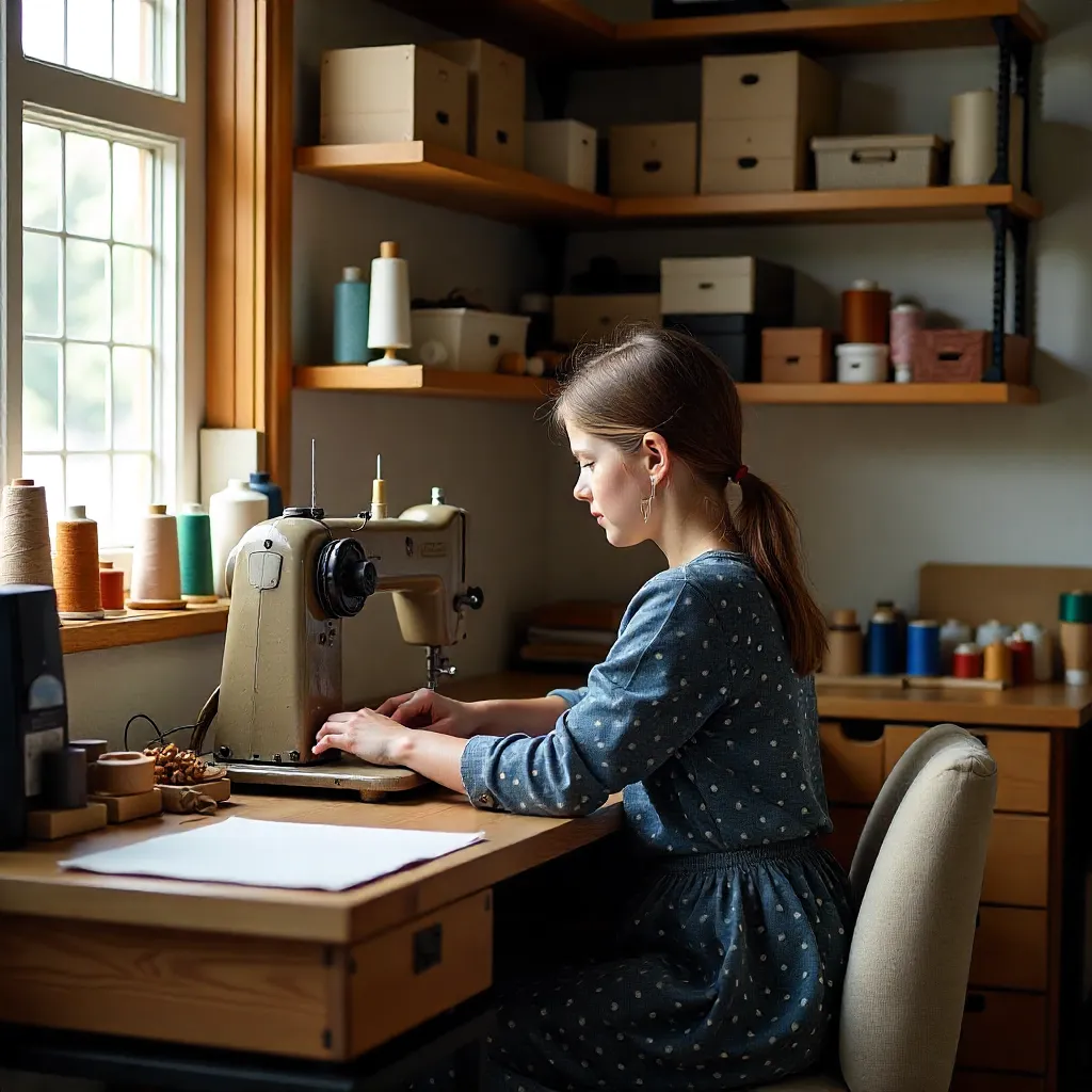 Dedicated painting studio with proper lighting setup